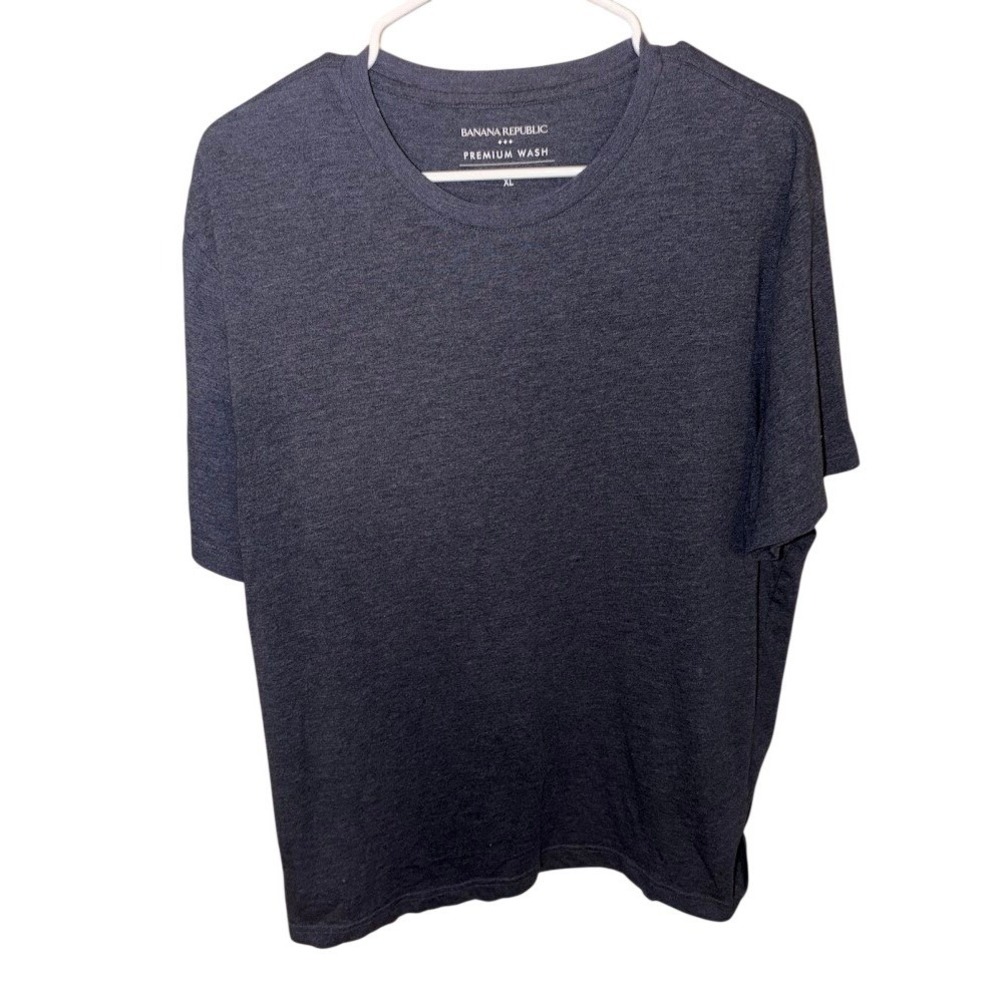 Banana Republic Premium Wash Mens XL Charcoal‎ Gray Heather Short Sleeve T-Shirt